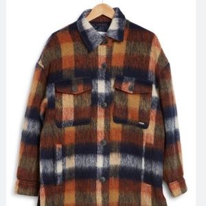 Nine West Orange Plaid Shacket